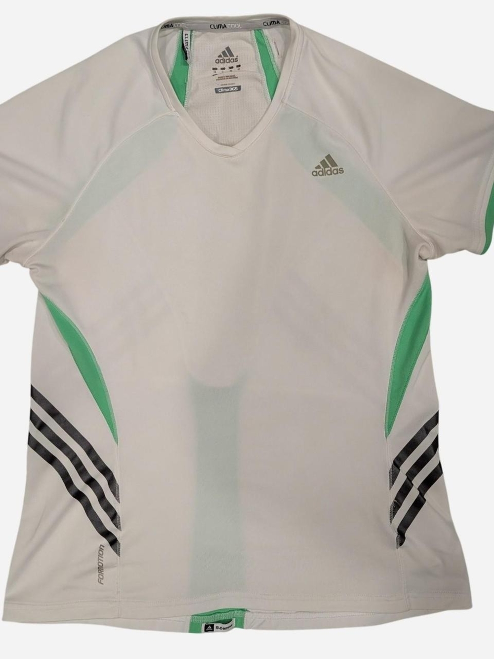 adidas White & Green Short-Sleeve Athletic Jersey